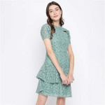 "Women Lace Cutout Detail Layered Dress "