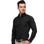 Men Black Slim Fit Formal Shirt