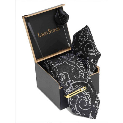 Men Italian Silk Suit Formal Tie Accessory Gift Set